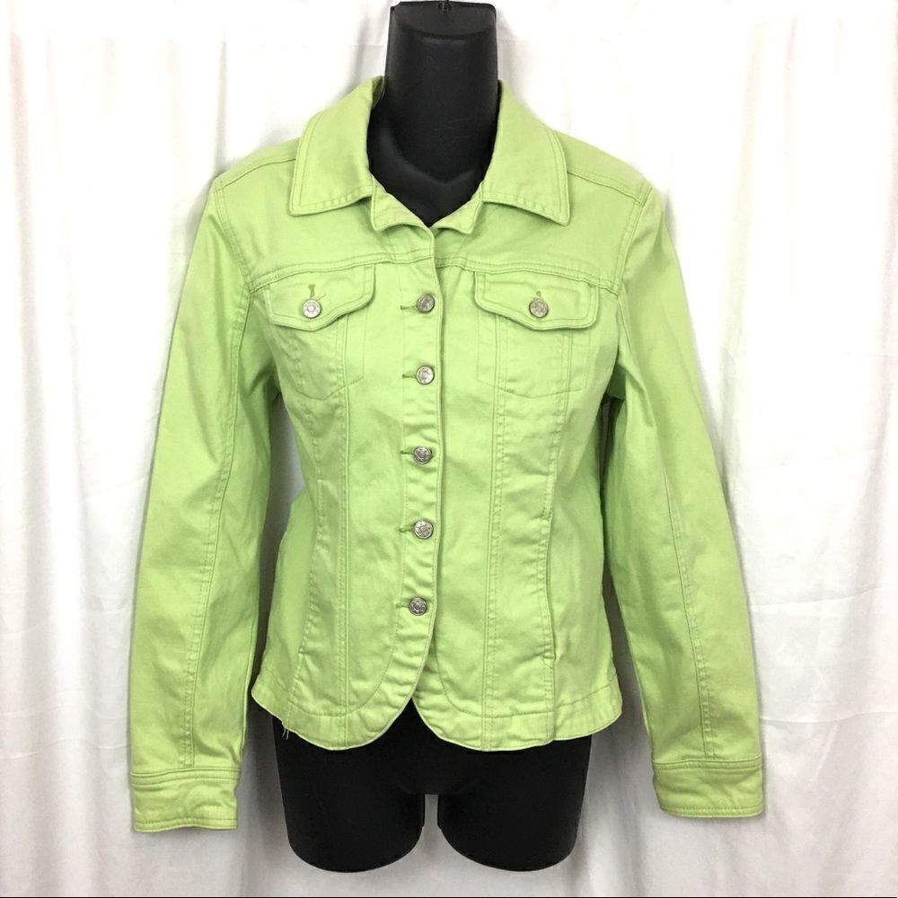 A.M.I green Cotten Jean look jacket S